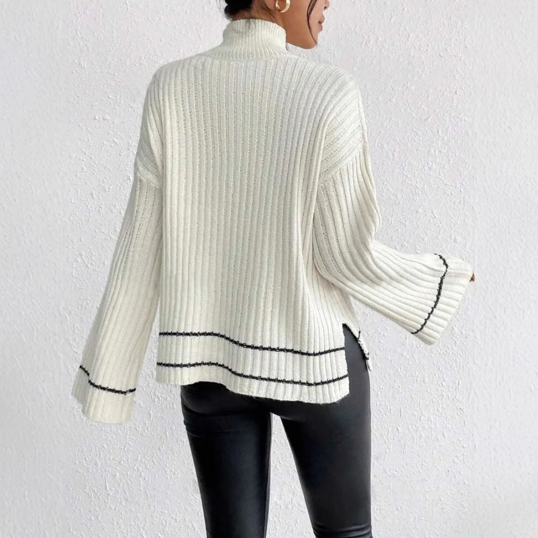 Alison | Women's Turtleneck Ribbed Sweater - Image 4