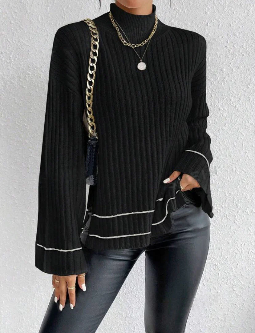 Alison | Women's Turtleneck Ribbed Sweater - Image 5