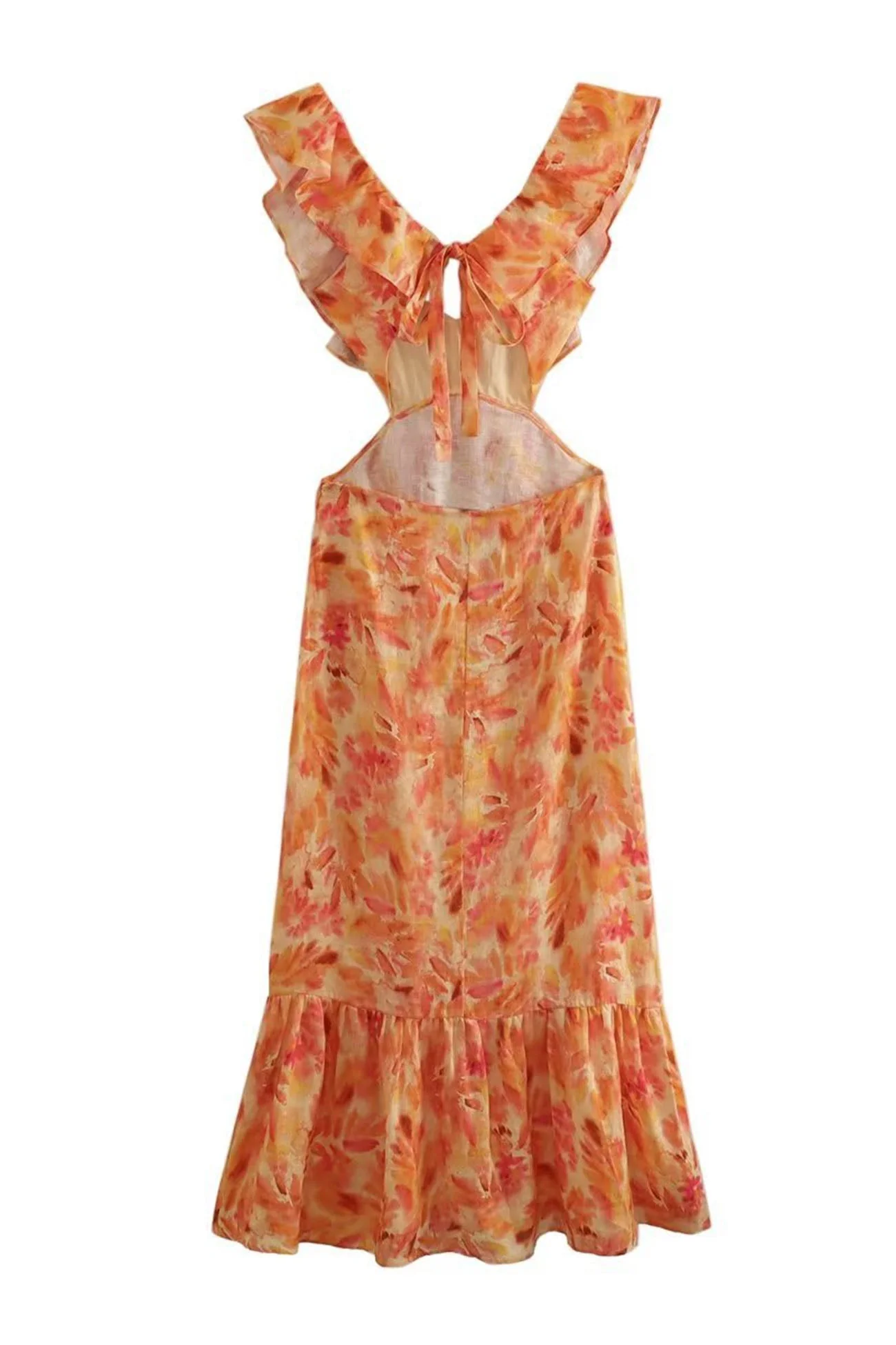 Amara | Elegant Summer Maxi Dress - Sleeveless with Ruffle Straps - Image 8