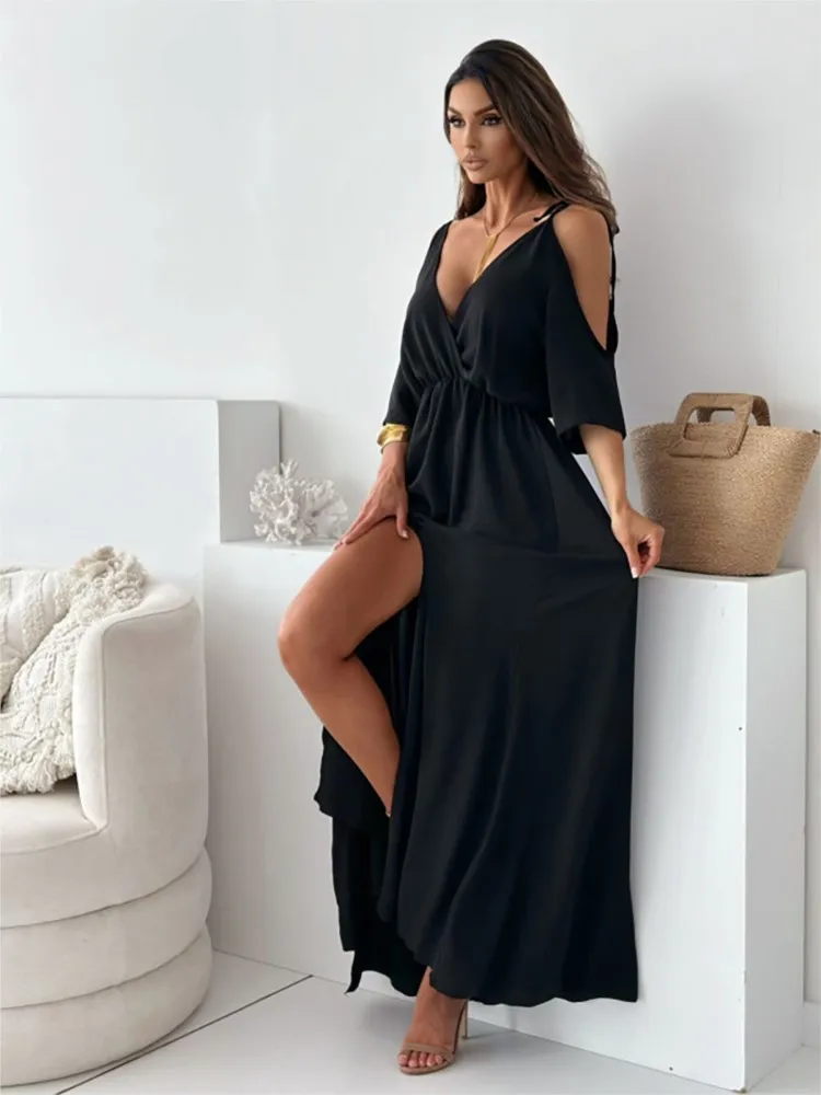 Amy | Elegant Cold-Shoulder Maxi Dress - Image 6