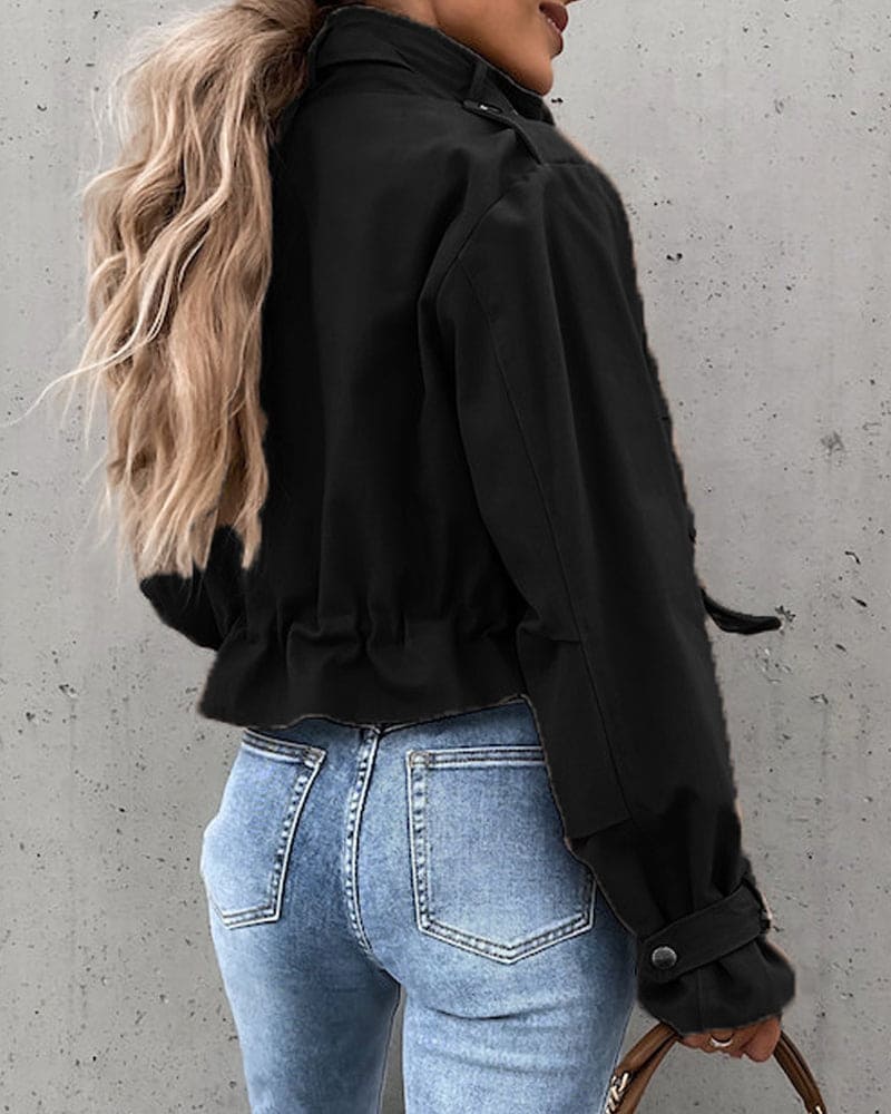 Amy | Women's Short Button-Down Utility Jacket - Image 5