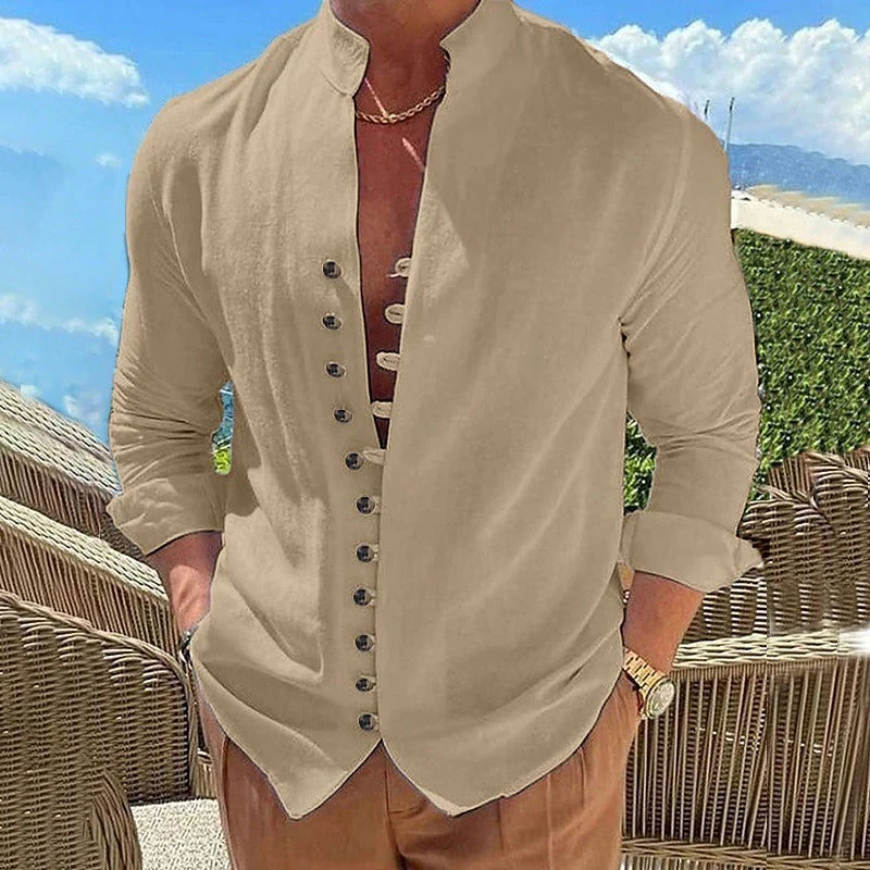Benjamin | Cotton Shirt with Long Sleeves for Men - Image 3