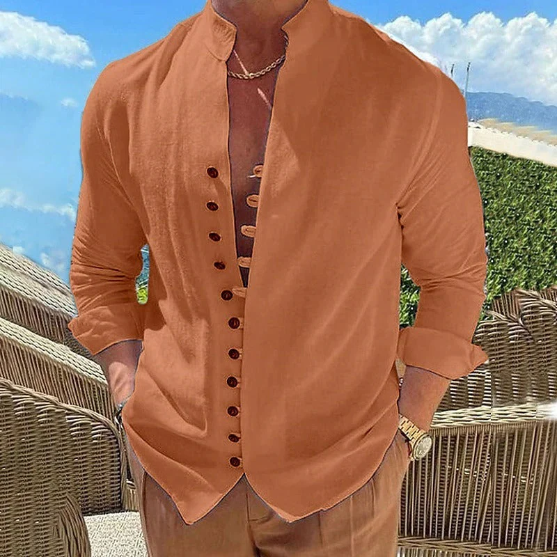Benjamin | Cotton Shirt with Long Sleeves for Men - Image 4
