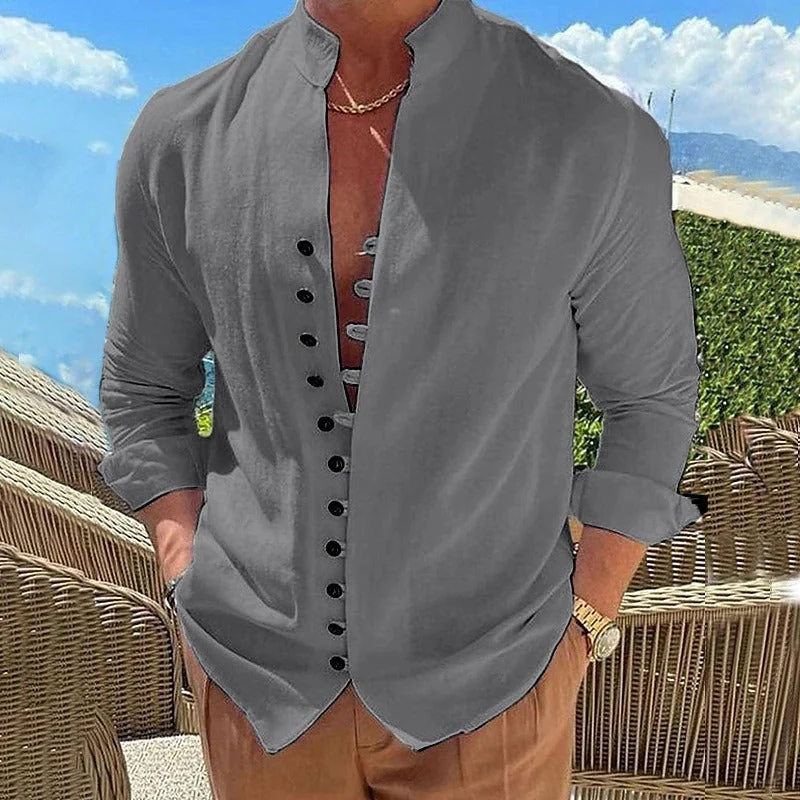 Benjamin | Cotton Shirt with Long Sleeves for Men - Image 5