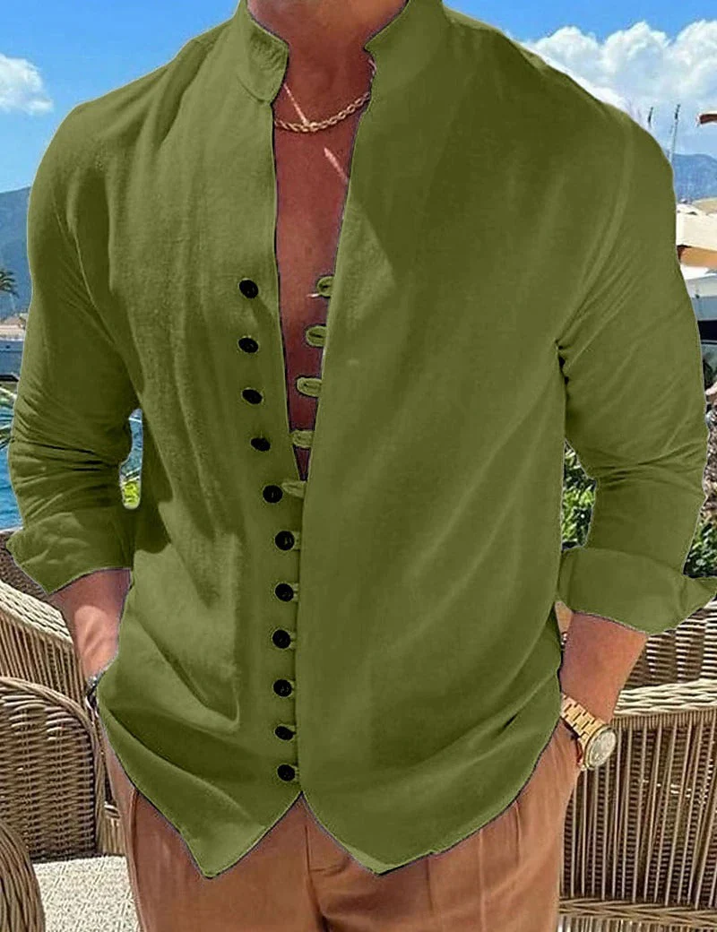 Benjamin | Cotton Shirt with Long Sleeves for Men - Image 6