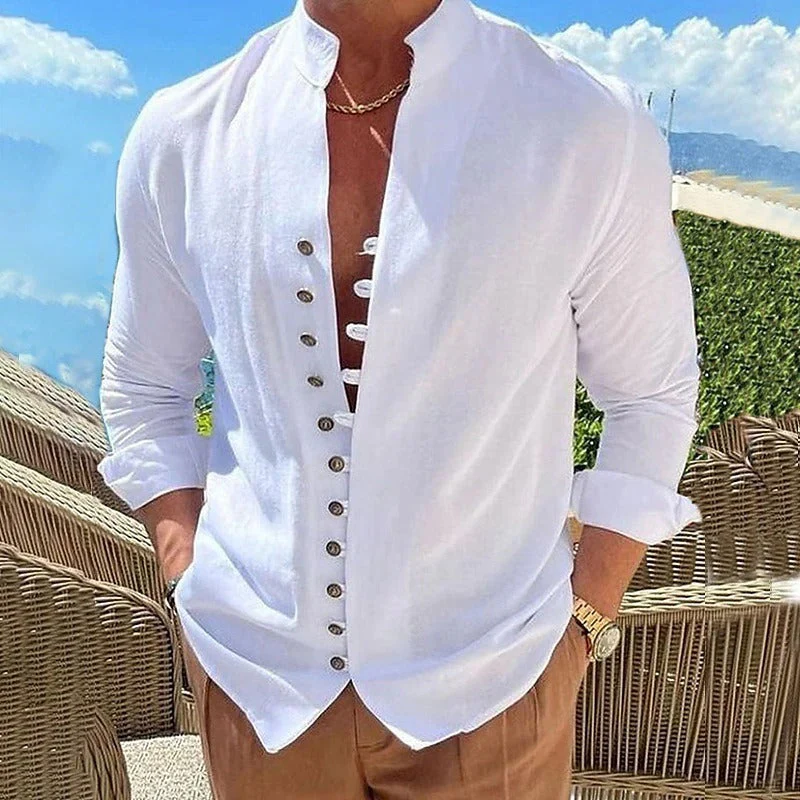 Benjamin | Cotton Shirt with Long Sleeves for Men - Image 7