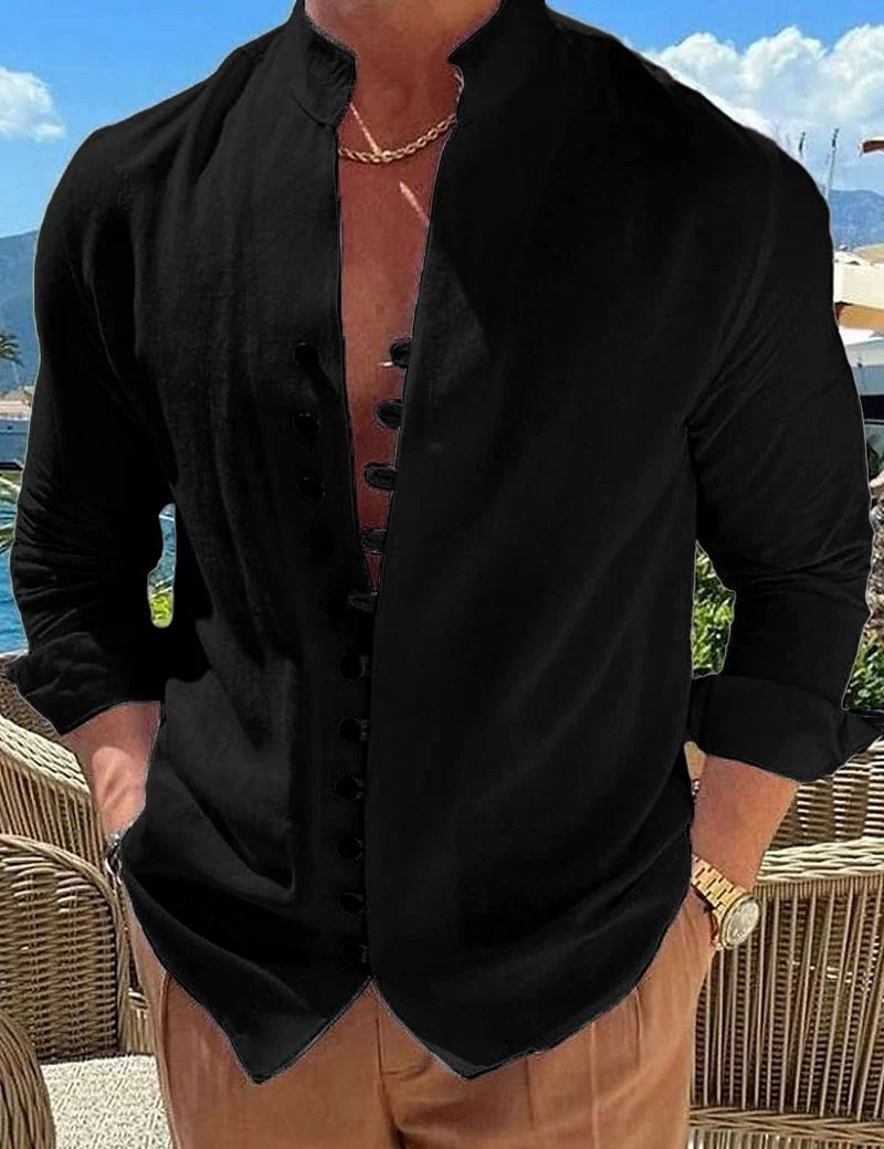 Benjamin | Cotton Shirt with Long Sleeves for Men - Image 8