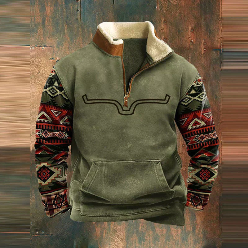 Bruce | Men's Fleece Quarter-Zip Western Pullover