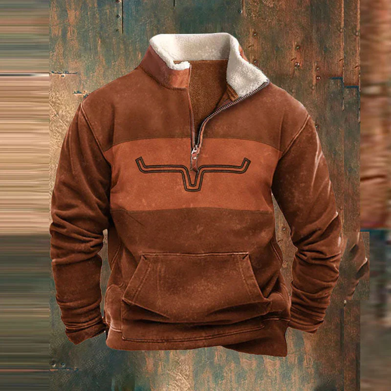 Bruce | Men's Fleece Quarter-Zip Western Pullover - Image 2