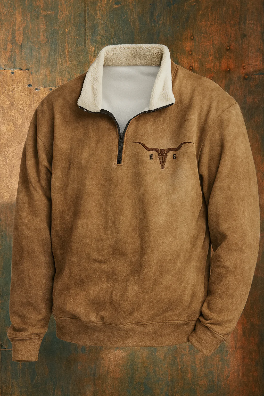 Bruce | Men's Fleece Quarter-Zip Western Pullover - Image 4