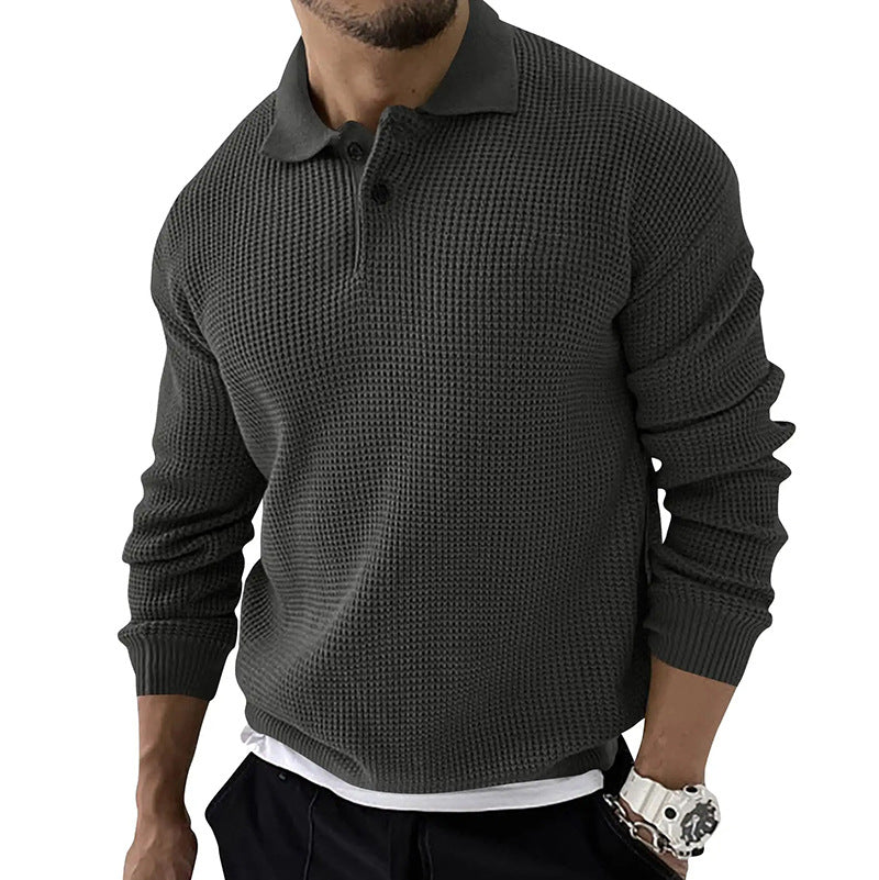 Demetrius | Men's Long Sleeve Polo Sweater - Image 3