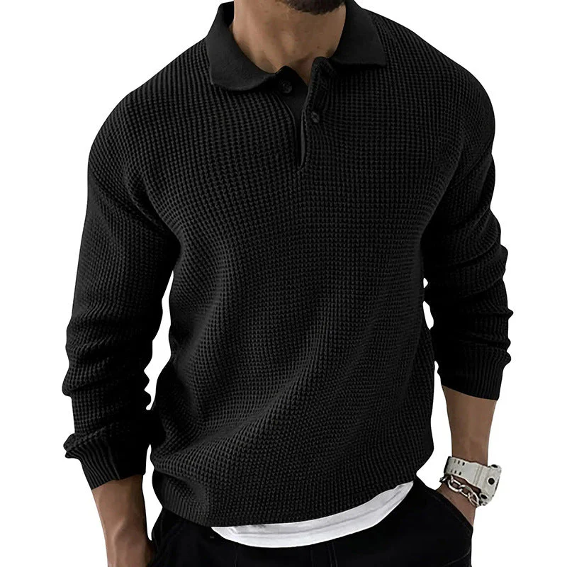 Demetrius | Men's Long Sleeve Polo Sweater - Image 4
