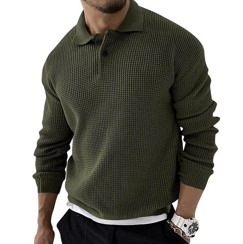 Demetrius | Men's Long Sleeve Polo Sweater - Image 5