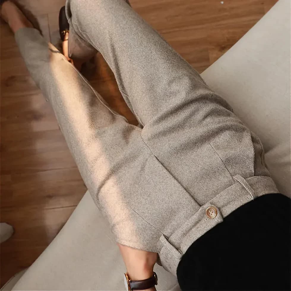Denna | Men's Herringbone Pleated Pants - Image 4