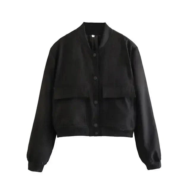 Donna | Women's Cropped Button-Down Bomber Jacket - Image 6