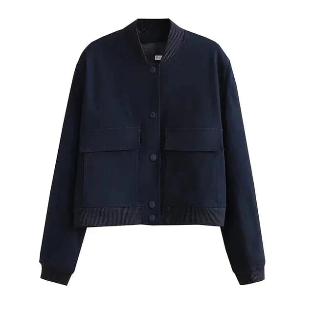 Donna | Women's Cropped Button-Down Bomber Jacket - Image 7