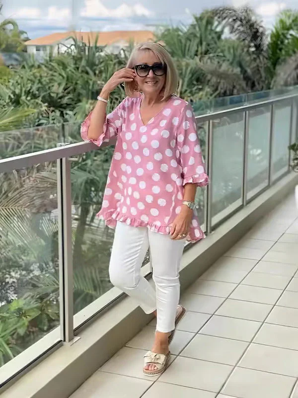 Dulce | Vintage Printed Top with Timeless Elegance for Women - Image 4