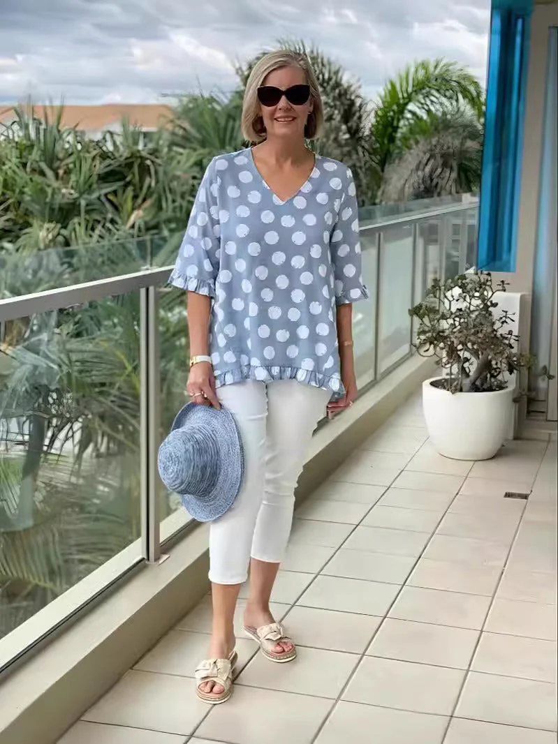 Dulce | Vintage Printed Top with Timeless Elegance for Women - Image 5