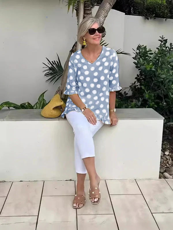 Dulce | Vintage Printed Top with Timeless Elegance for Women - Image 6
