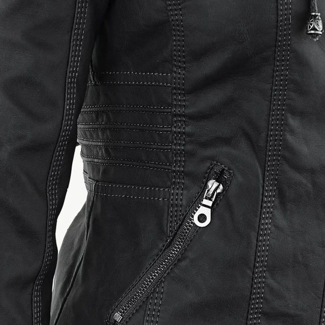 Eileen | Women's Hooded Slim Fit Biker Jacket - Image 14