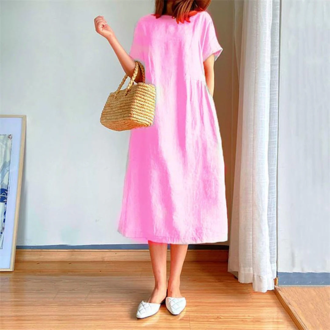 Erica | Ladies elegant short sleeve summer dress - Image 3