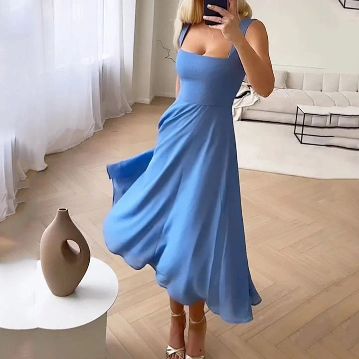 Eva | Women's Elegant Sleeveless Solid Color Dresses - Image 3