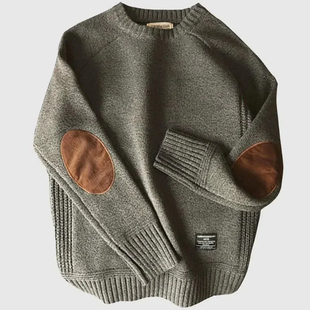 Floyd | Men's Crew Neck Elbow Patch Sweater - Image 6