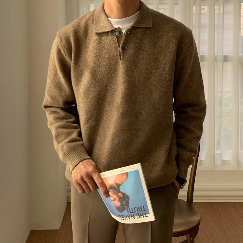 Gene | Men's Polo Knit Sweater - Image 2