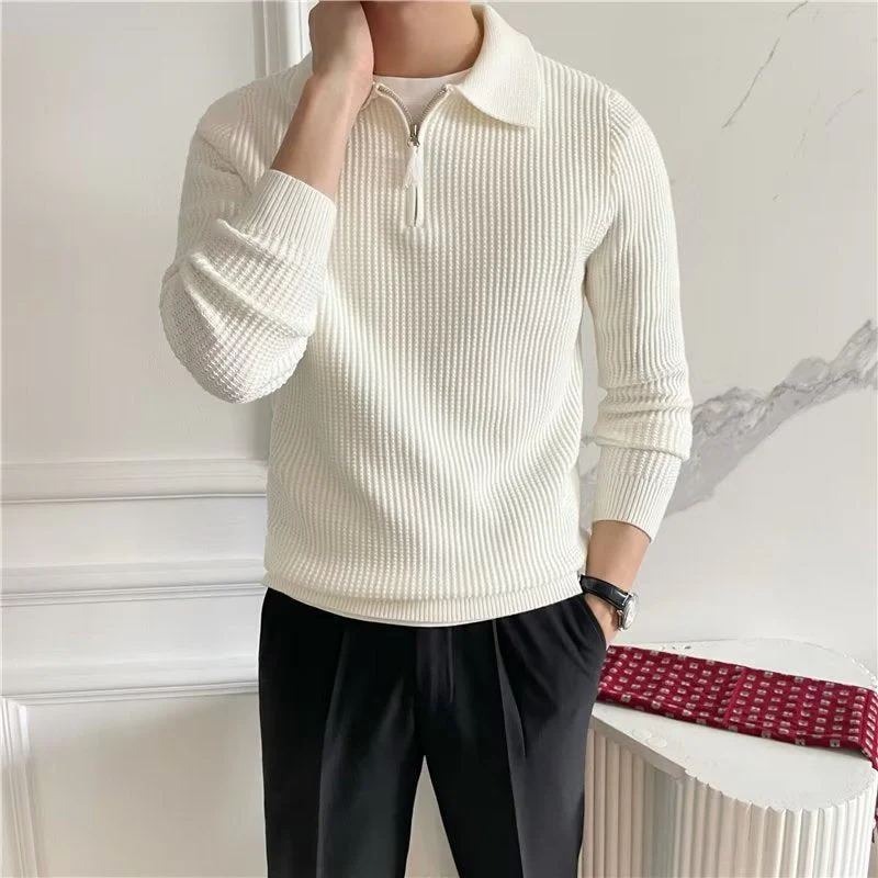 Hank | Men's Zip Up Polo Sweater - Image 2
