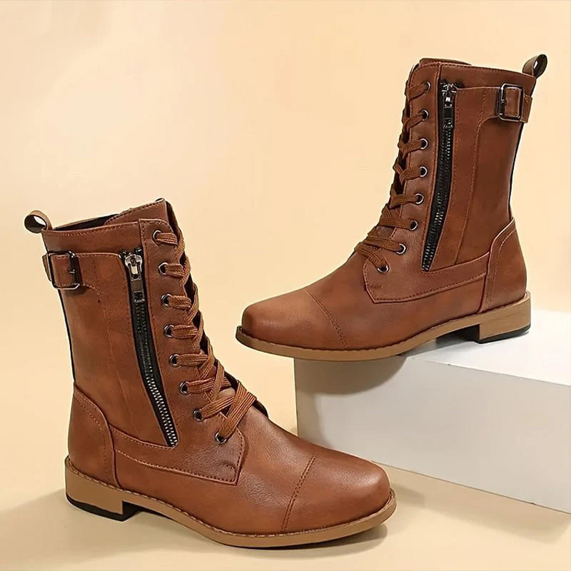 Hazel | Women's Combat Lace-Up Boots - Image 17