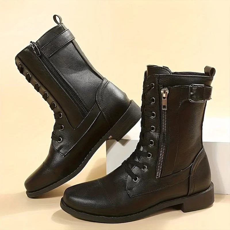 Hazel | Women's Combat Lace-Up Boots - Image 18
