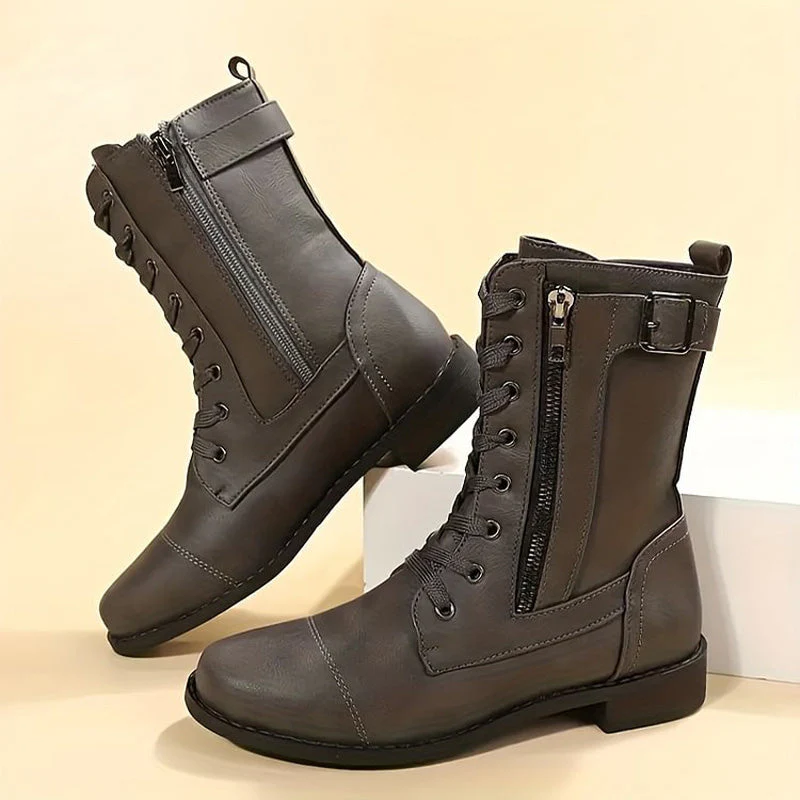 Hazel | Women's Combat Lace-Up Boots - Image 19