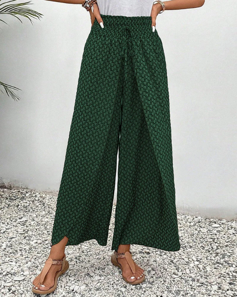 Iridessa | Lightweight Flowing Casual Wear Leg Trousers with Elastic Waist - Image 11