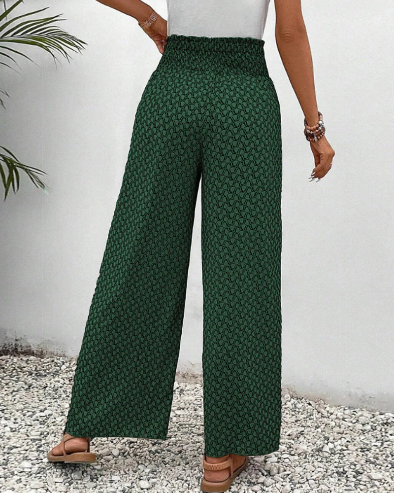 Iridessa | Lightweight Flowing Casual Wear Leg Trousers with Elastic Waist - Image 12