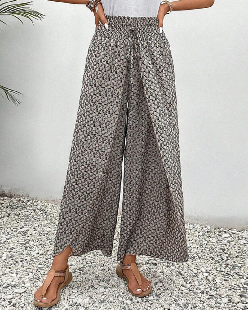 Iridessa | Lightweight Flowing Casual Wear Leg Trousers with Elastic Waist - Image 3