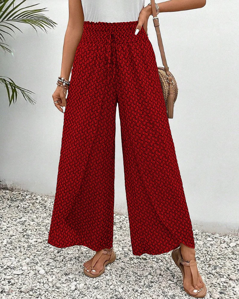 Iridessa | Lightweight Flowing Casual Wear Leg Trousers with Elastic Waist - Image 5