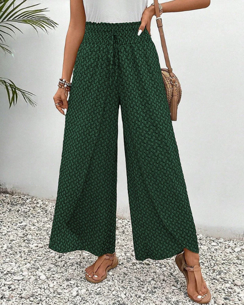 Iridessa | Lightweight Flowing Casual Wear Leg Trousers with Elastic Waist - Image 9