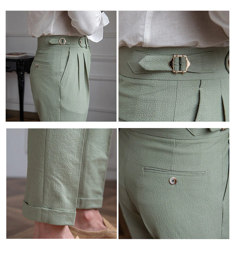 Irving | Men's Pleated Cropped Pants - Image 5