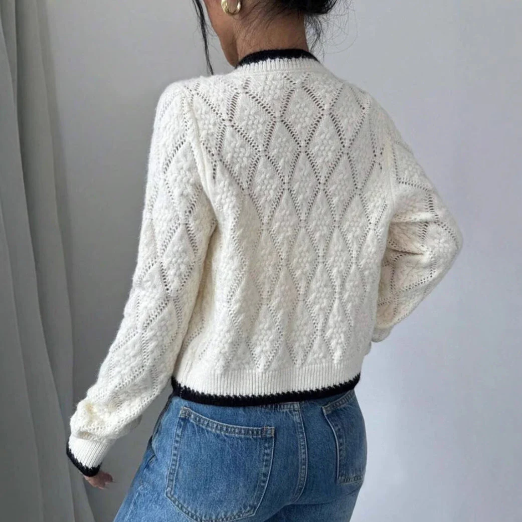 Jamie | Women's Cropped V-Neck Cardigan - Image 4