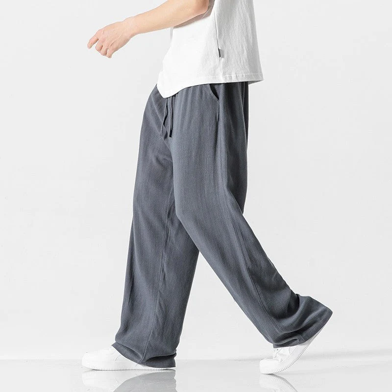Jeffrey | Men’s Casual Trousers – Loose Fit – Full Length – Comfortable Drawstring Waist - Image 2