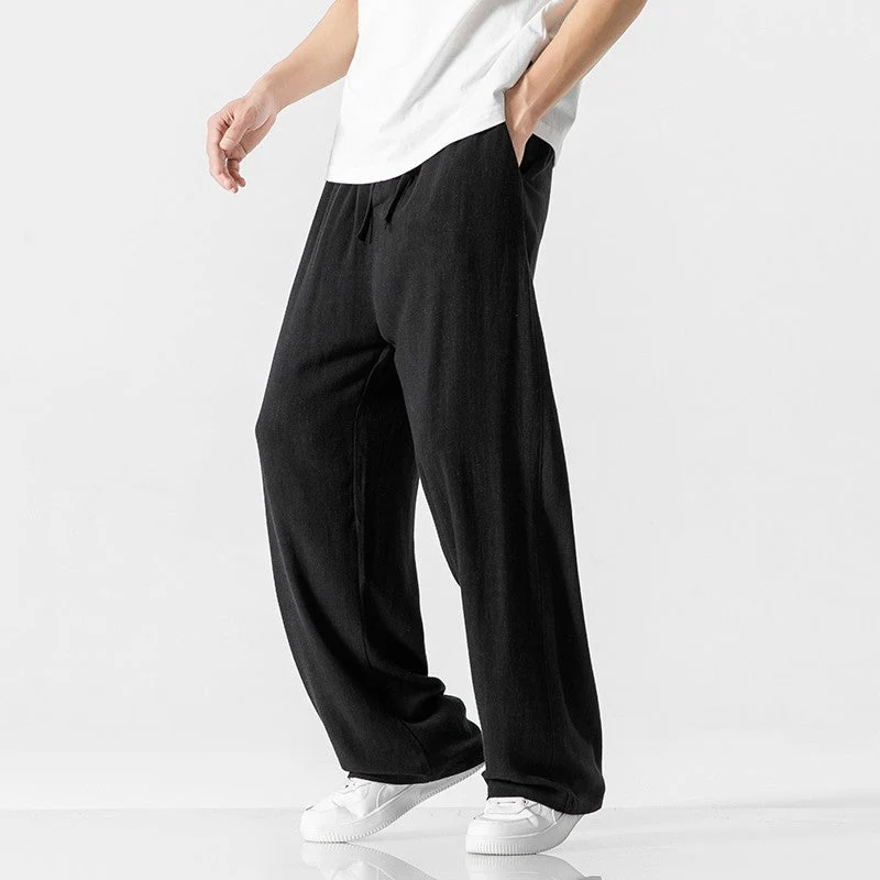 Jeffrey | Men’s Casual Trousers – Loose Fit – Full Length – Comfortable Drawstring Waist - Image 4