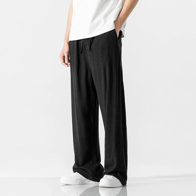 Jeffrey | Men’s Casual Trousers – Loose Fit – Full Length – Comfortable Drawstring Waist - Image 5