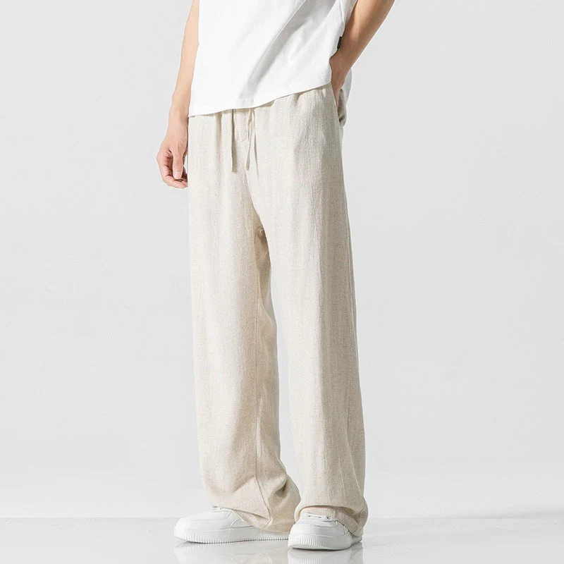 Jeffrey | Men’s Casual Trousers – Loose Fit – Full Length – Comfortable Drawstring Waist - Image 6
