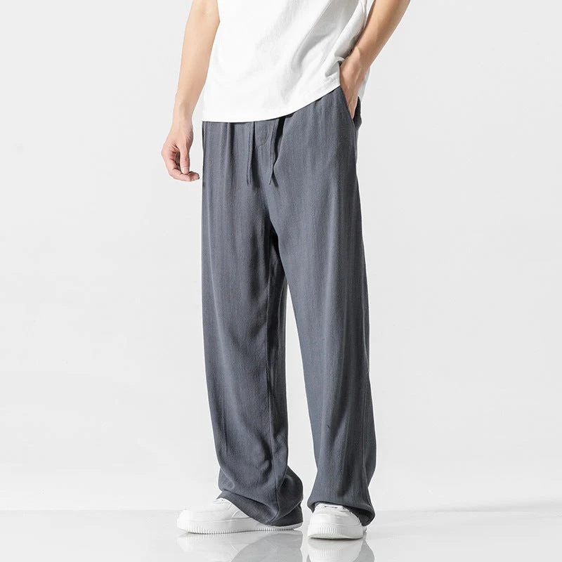 Jeffrey | Men’s Casual Trousers – Loose Fit – Full Length – Comfortable Drawstring Waist - Image 7