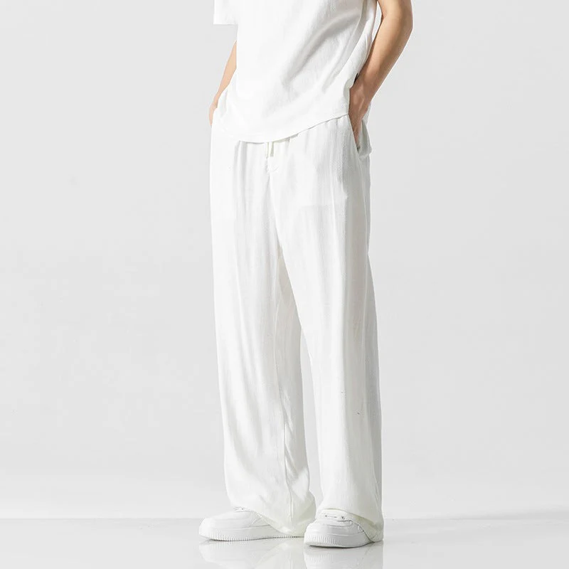 Jeffrey | Men’s Casual Trousers – Loose Fit – Full Length – Comfortable Drawstring Waist - Image 8