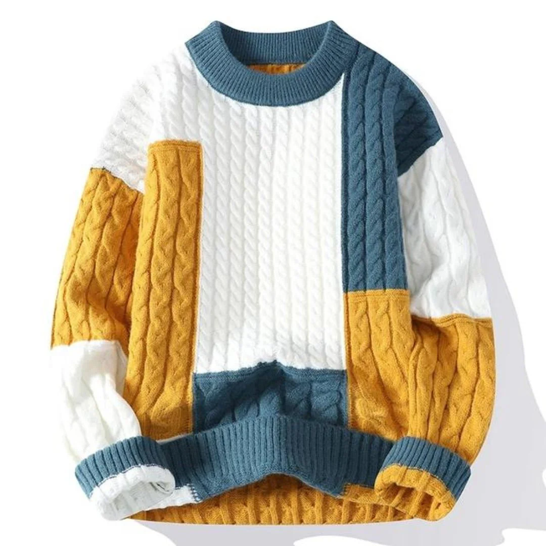 Johnathan | Men's Color Block Crew Neck Sweater - Image 3