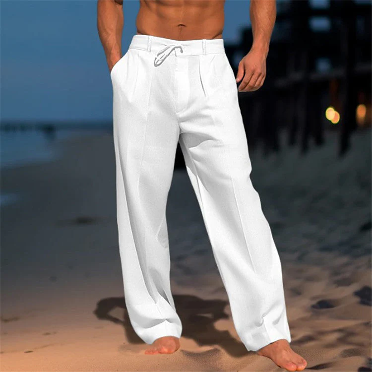 Jonas | Men's Relaxed Fit Trousers – Drawstring Waist & Pleated Front