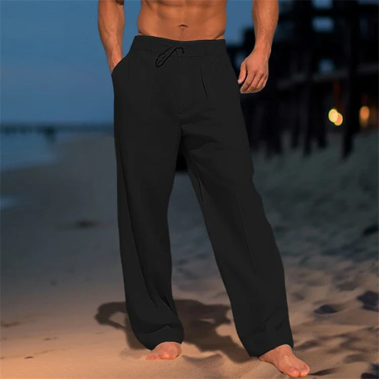 Jonas | Men's Relaxed Fit Trousers – Drawstring Waist & Pleated Front - Image 4