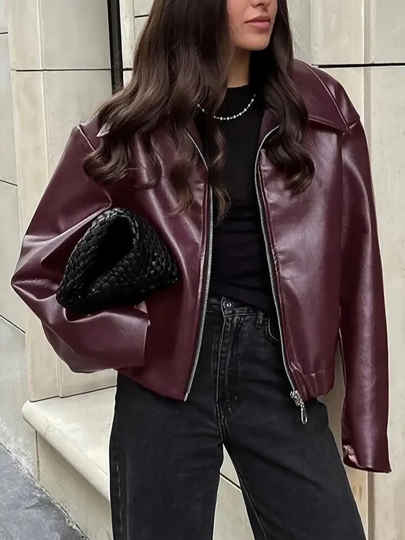 Karen | Women's Relaxed Fit Zip-Up Bomber Jacket