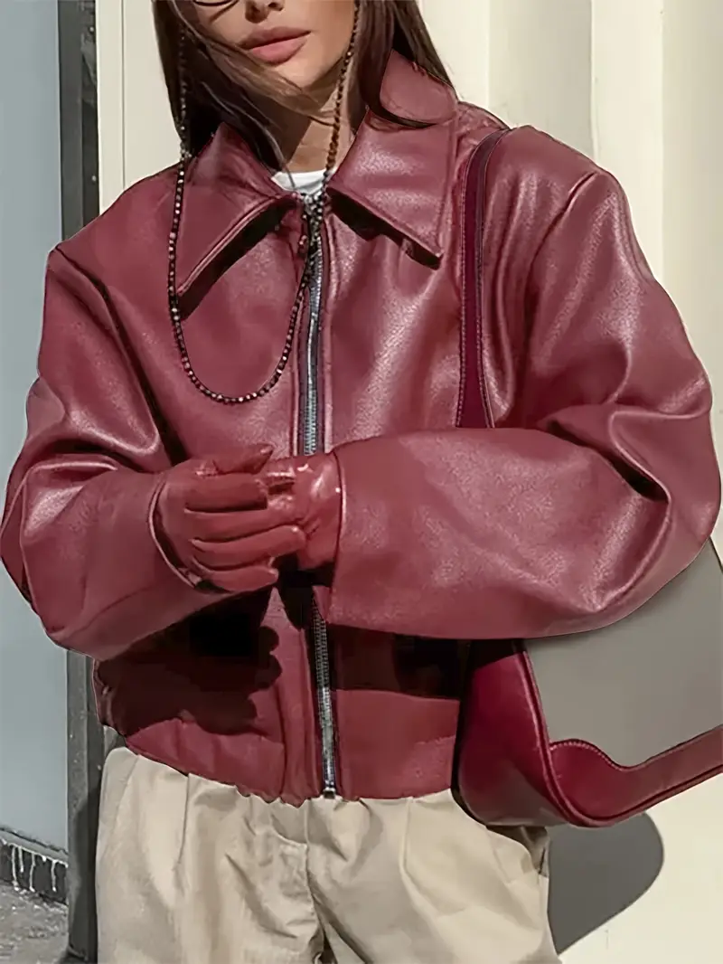 Karen | Women's Relaxed Fit Zip-Up Bomber Jacket - Image 12